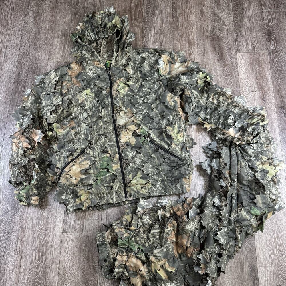 Cabelas 3D Leafy Camo Ghillie Suit Hunting Realtree Men’s Medium Jacket Pants